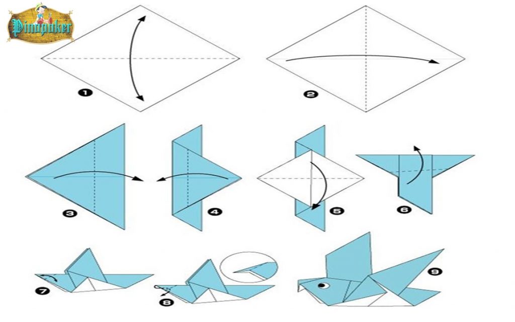 Cara Membuat Burung dari Kertas Origami